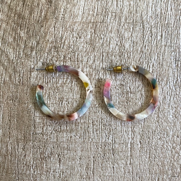 Silver Girl 1" Hoop Earrings - Picture 2 of 3